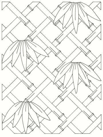 Bamboo Frame Coloring Page